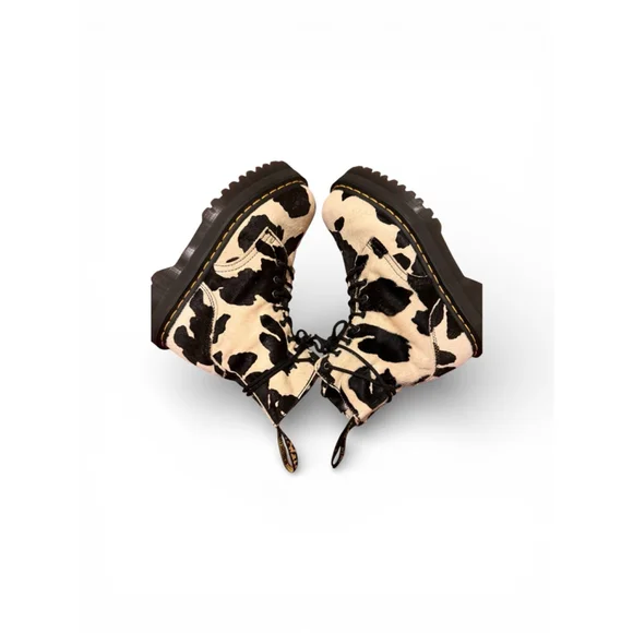 Dr. Martens Cow Print Jadon Boots Size 9 White Black LTD ED - Picture 4 of 6